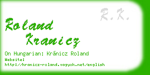 roland kranicz business card