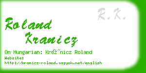 roland kranicz business card